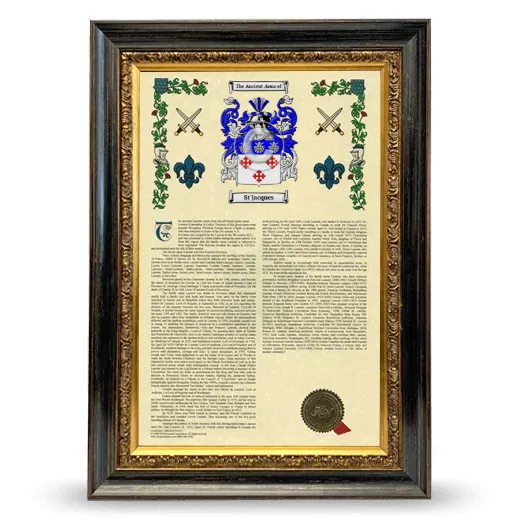 St'jacques Armorial History Framed - Heirloom