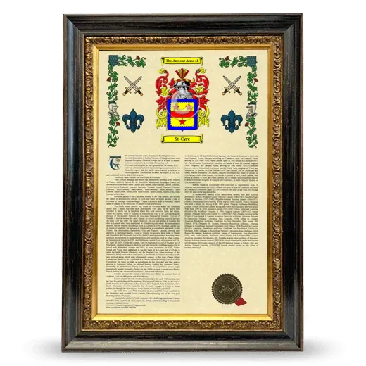 St-Cyre Armorial History Framed - Heirloom