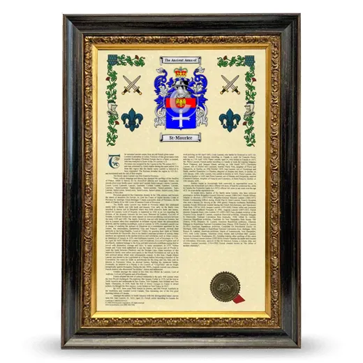 St-Maurice Armorial History Framed - Heirloom
