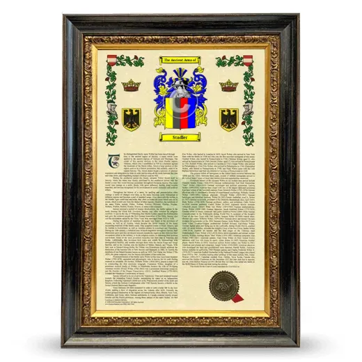 Stadler Armorial History Framed - Heirloom