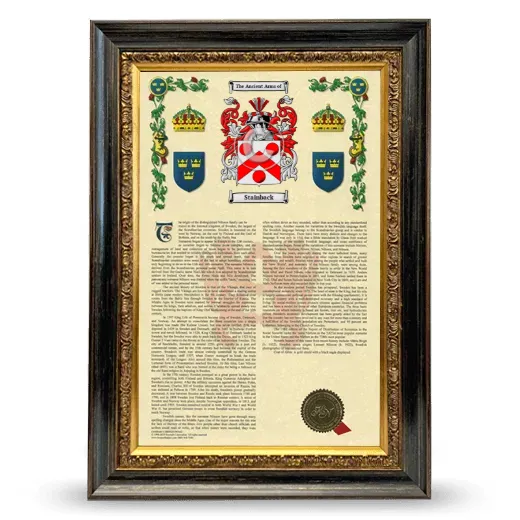 Stainback Armorial History Framed - Heirloom