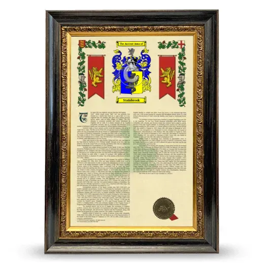 Stainbrook Armorial History Framed - Heirloom