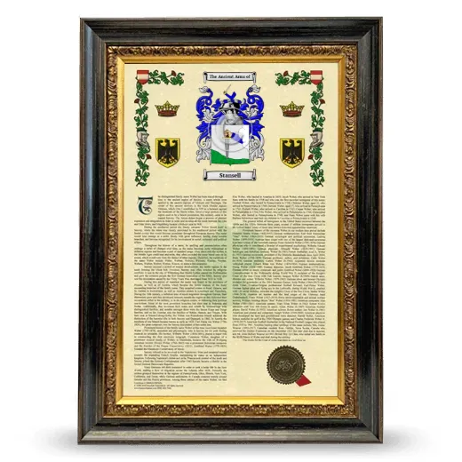 Stansell Armorial History Framed - Heirloom