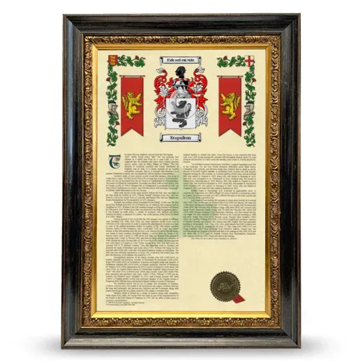 Stapulton Armorial History Framed - Heirloom