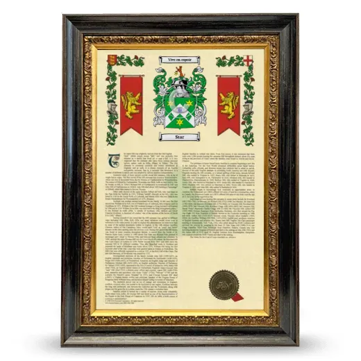 Star Armorial History Framed - Heirloom
