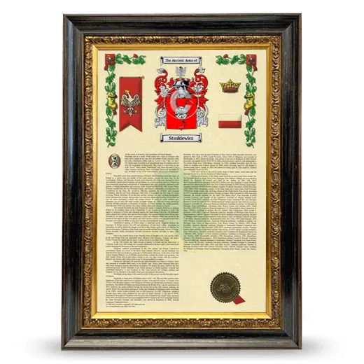 Staskiewicz Armorial History Framed - Heirloom