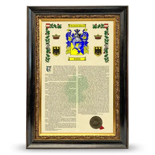 Statten Armorial History Framed - Heirloom