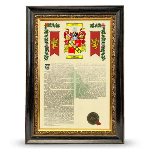 Stebbings Armorial History Framed - Heirloom