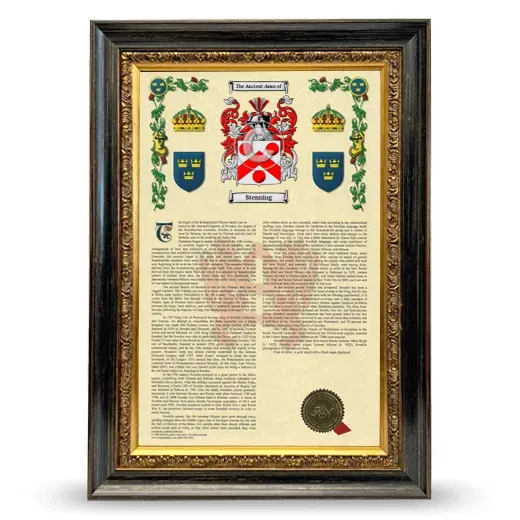 Stenning Armorial History Framed - Heirloom