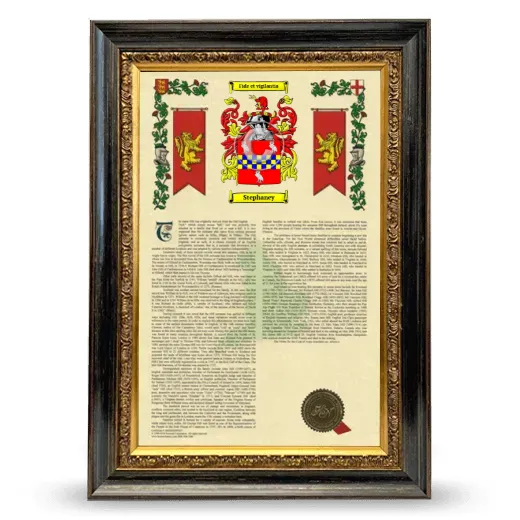 Stephaney Armorial History Framed - Heirloom