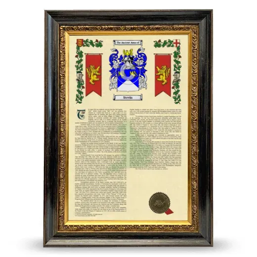 Stevin Armorial History Framed - Heirloom