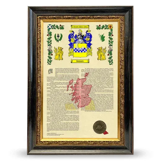 Stewart. Armorial History Framed - Heirloom
