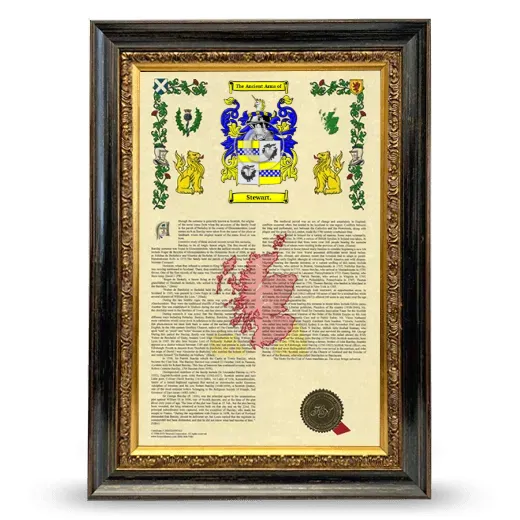 Stewart. Armorial History Framed - Heirloom