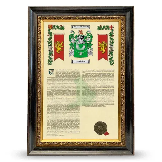 Stockden Armorial History Framed - Heirloom