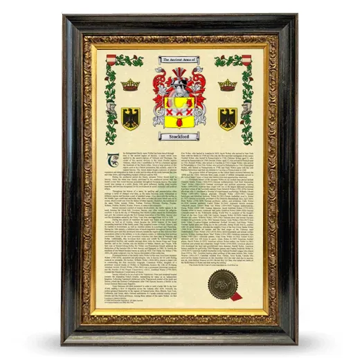 Stockford Armorial History Framed - Heirloom