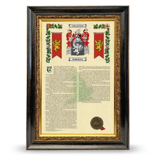 Stokesberry Armorial History Framed - Heirloom