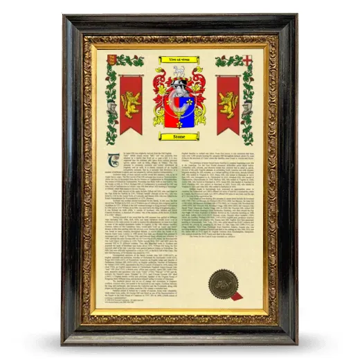 Stone Armorial History Framed - Heirloom