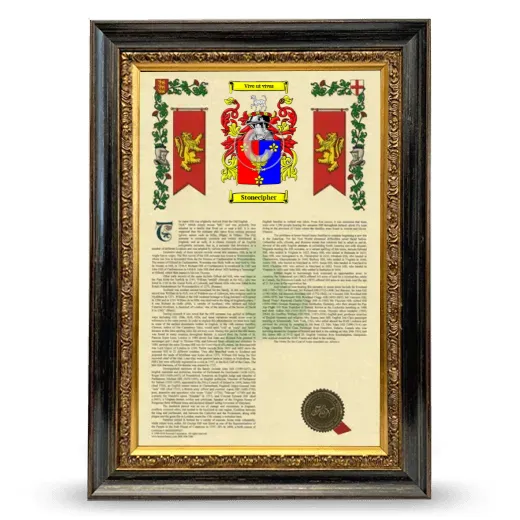 Stonecipher Armorial History Framed - Heirloom