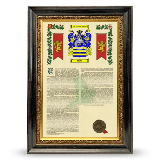Stout Armorial History Framed - Heirloom