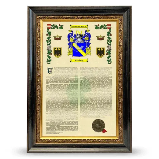 Strasberg Armorial History Framed - Heirloom