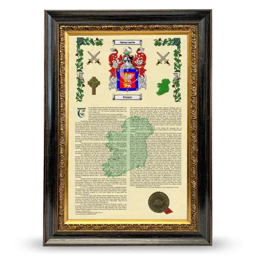 Strase Armorial History Framed - Heirloom