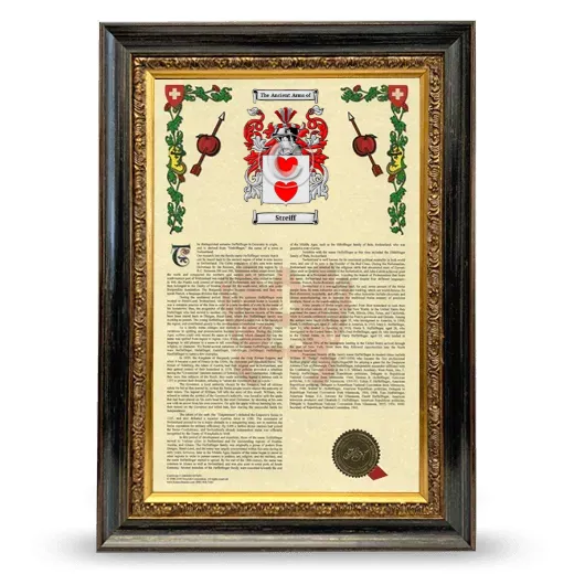 Streiff Armorial History Framed - Heirloom