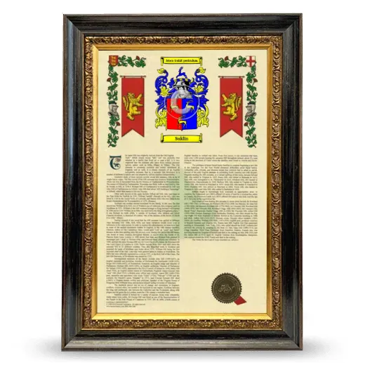 Suklin Armorial History Framed - Heirloom