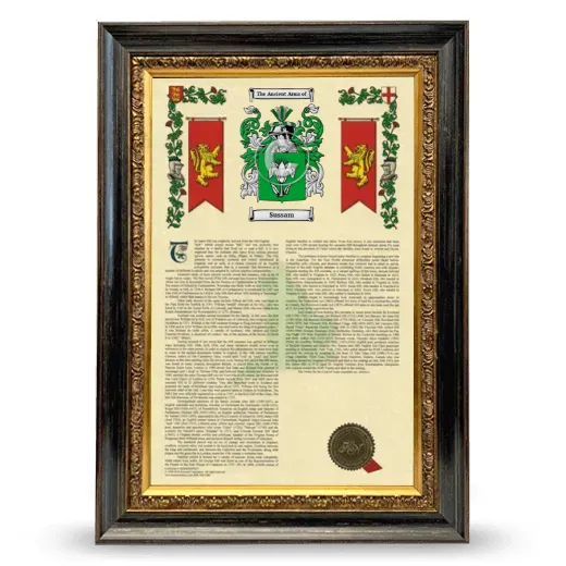 Sussam Armorial History Framed - Heirloom