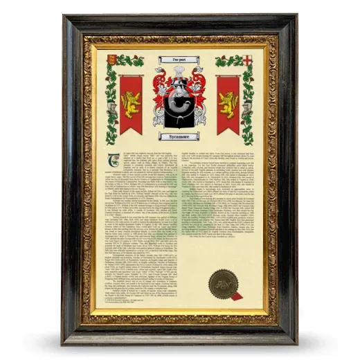 Sycamore Armorial History Framed - Heirloom