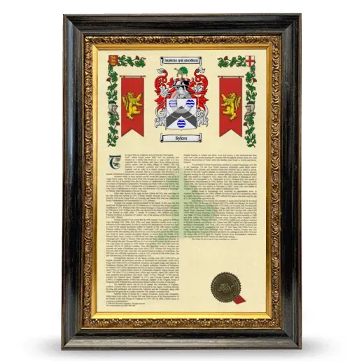 Sykes Armorial History Framed - Heirloom