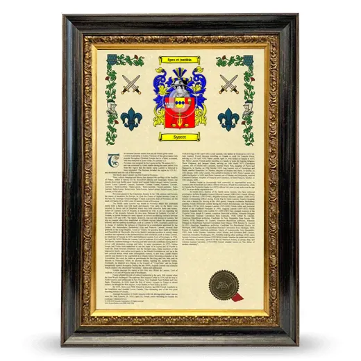 Syrett Armorial History Framed - Heirloom