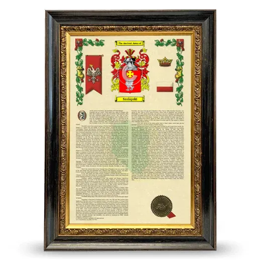 Szalapski Armorial History Framed - Heirloom