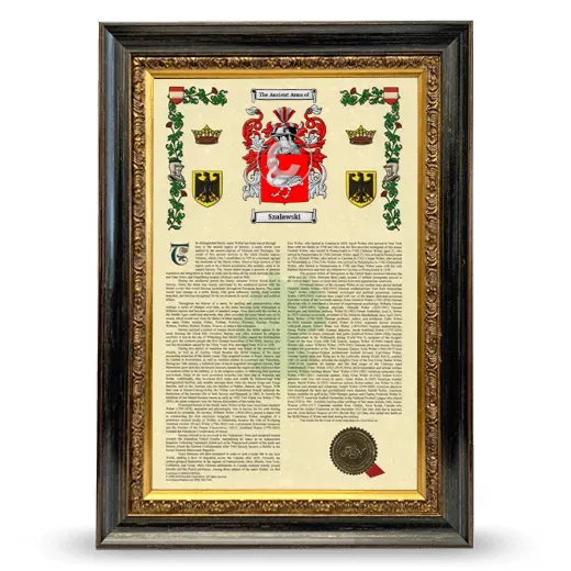 Szalawski Armorial History Framed - Heirloom