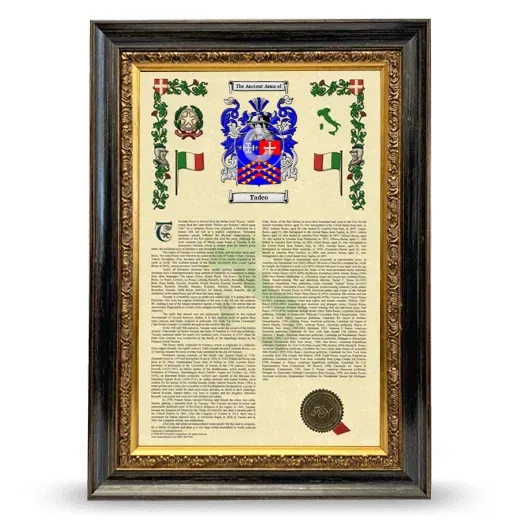 Tadeo Armorial History Framed - Heirloom