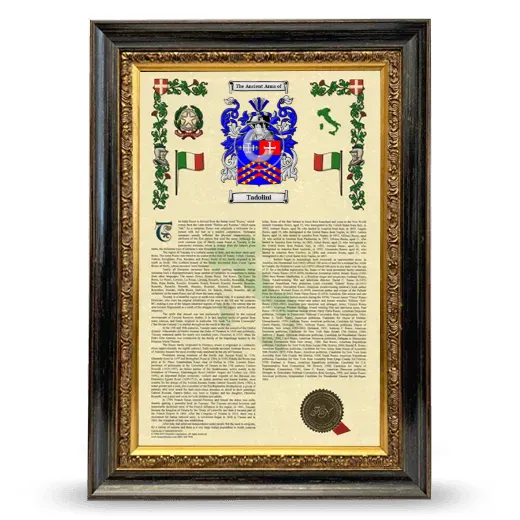 Tadolini Armorial History Framed - Heirloom