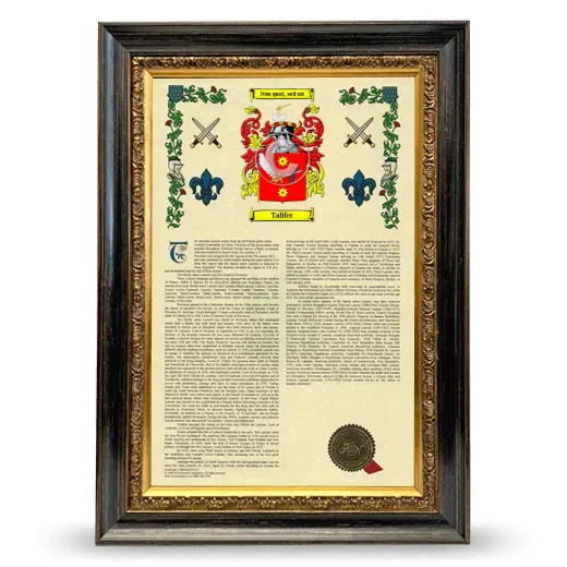 Talifer Armorial History Framed - Heirloom