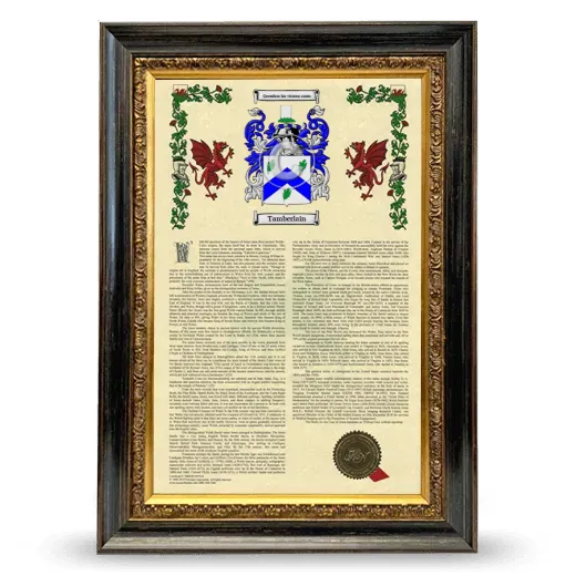 Tamberlain Armorial History Framed - Heirloom