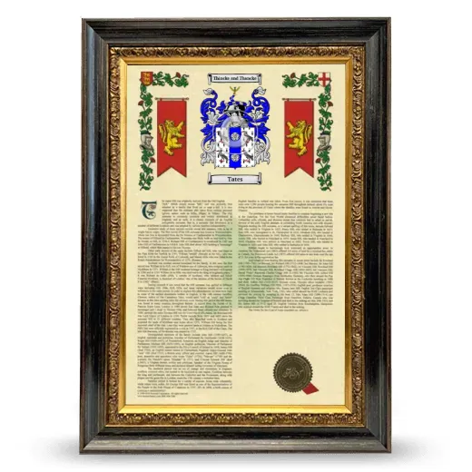 Tates Armorial History Framed - Heirloom