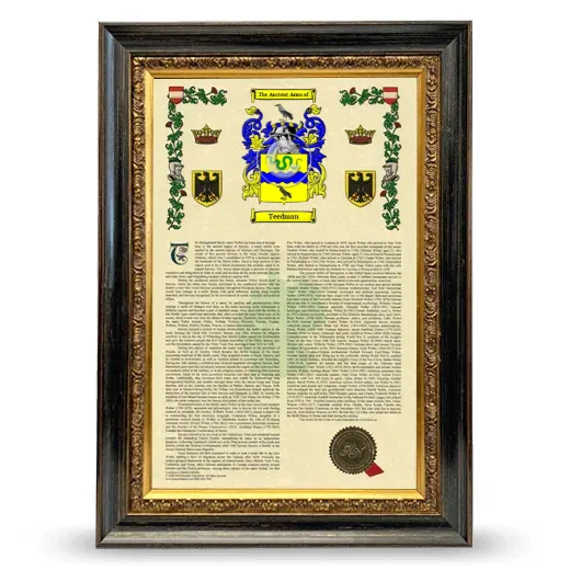 Teedman Armorial History Framed - Heirloom