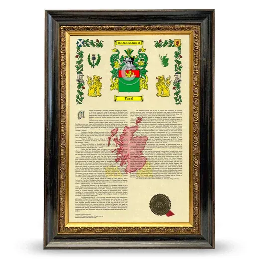 Terral Armorial History Framed - Heirloom