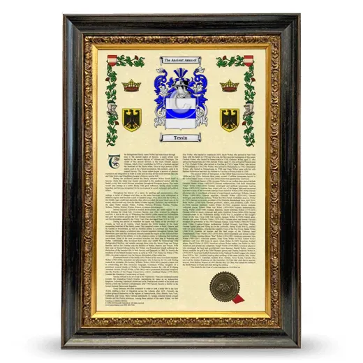 Tessin Armorial History Framed - Heirloom