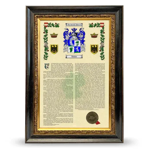 Teters Armorial History Framed - Heirloom