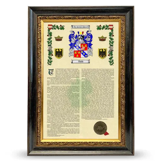 Thals Armorial History Framed - Heirloom