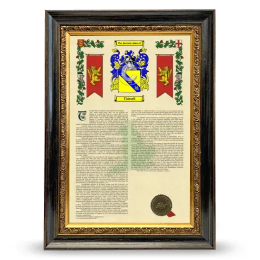 Thissell Armorial History Framed - Heirloom
