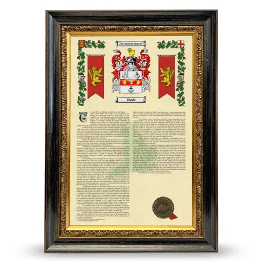 Thode Armorial History Framed - Heirloom