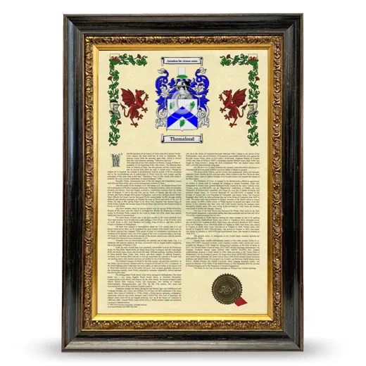 Thomaland Armorial History Framed - Heirloom