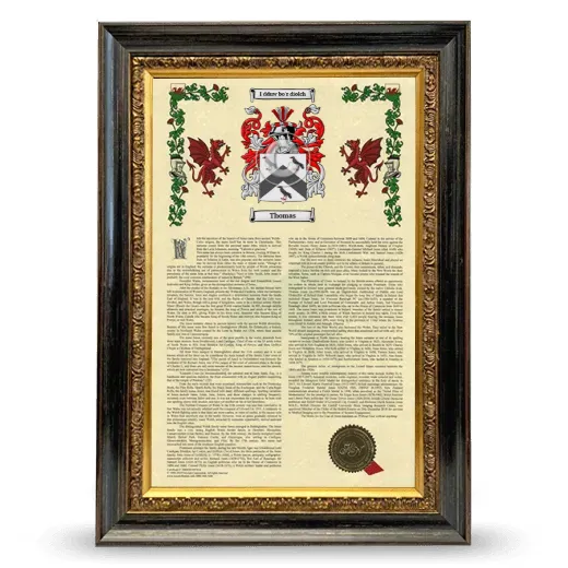Thomas Armorial History Framed - Heirloom