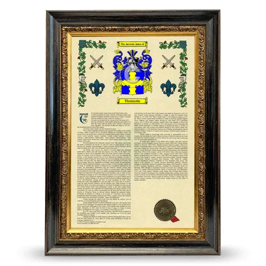 Thomazin Armorial History Framed - Heirloom