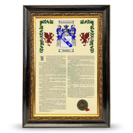 Thomison Armorial History Framed - Heirloom