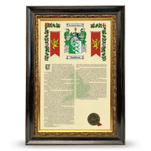 Thomlinson Armorial History Framed - Heirloom